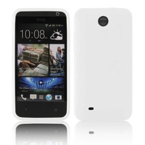 CUSTODIA GEL TPU SILICONE LUCIDA per HTC DESIRE 300 COLORE BIANCO