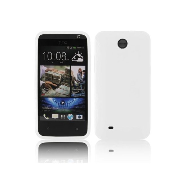 CUSTODIA GEL TPU SILICONE LUCIDA per HTC DESIRE 300 COLORE BIANCO