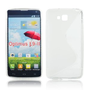 CUSTODIA GEL TPU SILICONE DOUBLE per LG OPTIMUS L9 II, D605 COLORE BIANCO-TRASPARENTE