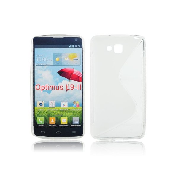 CUSTODIA GEL TPU SILICONE DOUBLE per LG OPTIMUS L9 II, D605 COLORE BIANCO-TRASPARENTE