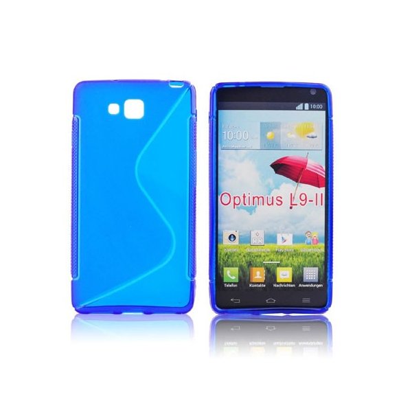 CUSTODIA GEL TPU SILICONE DOUBLE per LG OPTIMUS L9 II, D605 COLORE BLU