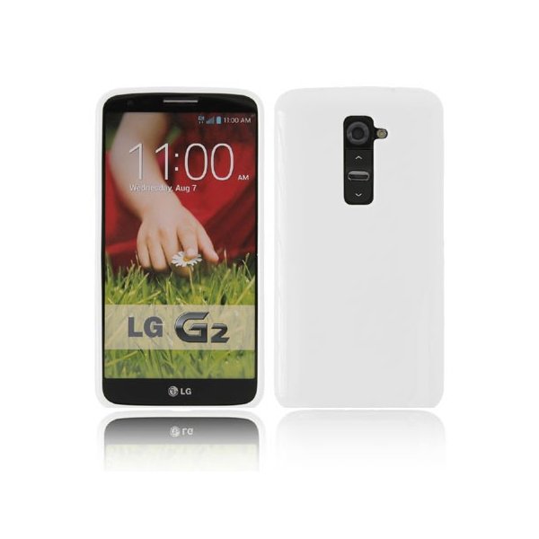 CUSTODIA GEL TPU SILICONE LUCIDA per LG OPTIMUS G2, D802, D802TA, D803 COLORE BIANCO