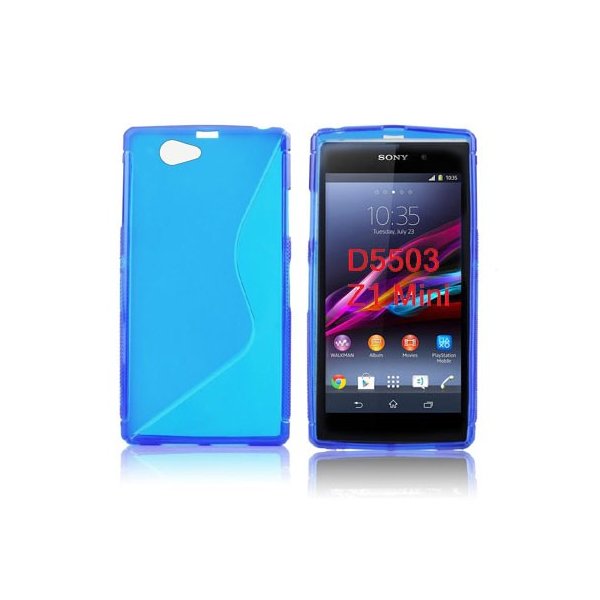 CUSTODIA GEL TPU SILICONE DOUBLE per SONY XPERIA Z1 COMPACT, XPERIA Z1 MINI, D5503 COLORE BLU