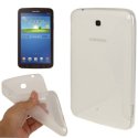 CUSTODIA GEL TPU SILICONE DOUBLE per SAMSUNG P3200 GALAXY TAB 3 7.0, P3210 7" POLLICI COLORE BIANCO-TRASPARENTE