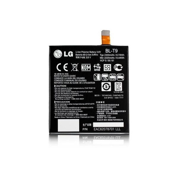 BATTERIA ORIGINALE per LG NEXUS 5 (D820), LG X SCREEN (K500N) - 2300 mAh LI-ION BL-T9 BULK