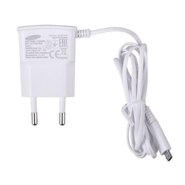 CARICATORE DA RETE 700mAh ORIGINALE SAMSUNG CON CONNETTORE MICRO USB COLORE BIANCO ETA0U10EWE BULK