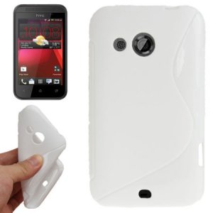 CUSTODIA GEL TPU SILICONE DOUBLE per HTC DESIRE 200 COLORE BIANCO