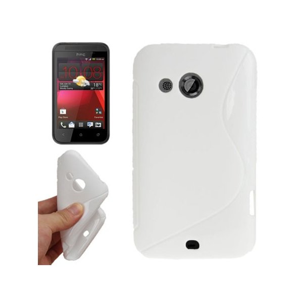 CUSTODIA GEL TPU SILICONE DOUBLE per HTC DESIRE 200 COLORE BIANCO