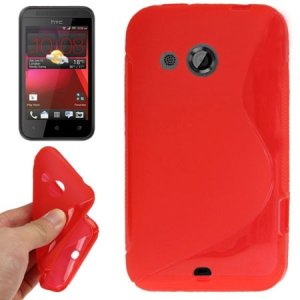 CUSTODIA GEL TPU SILICONE DOUBLE per HTC DESIRE 200 COLORE ROSSO