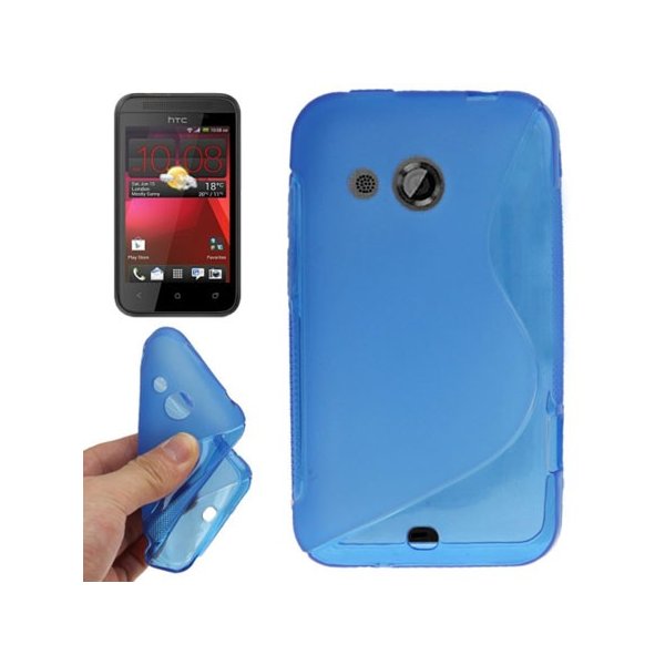 CUSTODIA GEL TPU SILICONE DOUBLE per HTC DESIRE 200 COLORE BLU