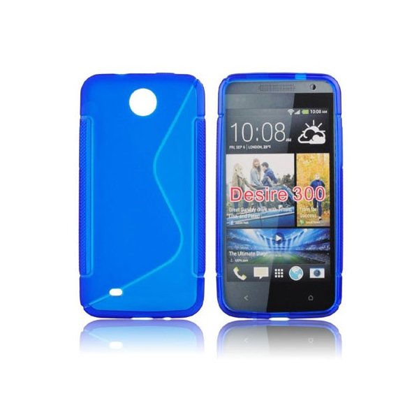 CUSTODIA GEL TPU SILICONE DOUBLE per HTC DESIRE 300 COLORE BLU