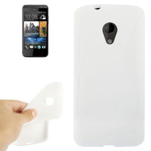 CUSTODIA GEL TPU SILICONE DOUBLE per HTC DESIRE 700 COLORE BIANCO