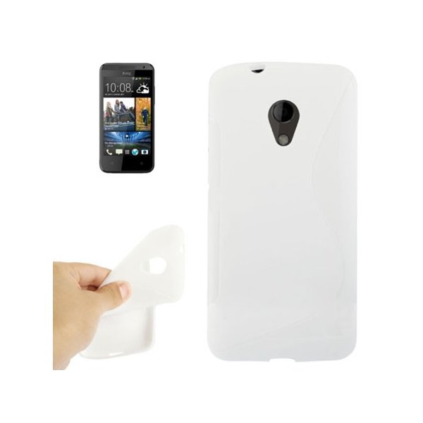 CUSTODIA GEL TPU SILICONE DOUBLE per HTC DESIRE 700 COLORE BIANCO