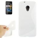 CUSTODIA GEL TPU SILICONE DOUBLE per HTC DESIRE 700 COLORE BIANCO-TRASPARENTE