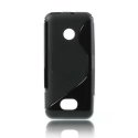 CUSTODIA GEL TPU SILICONE DOUBLE per NOKIA ASHA 208 COLORE NERO