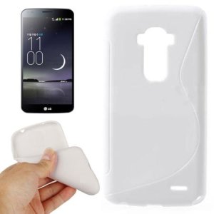 CUSTODIA GEL TPU SILICONE DOUBLE per LG G FLEX, D955 COLORE BIANCO