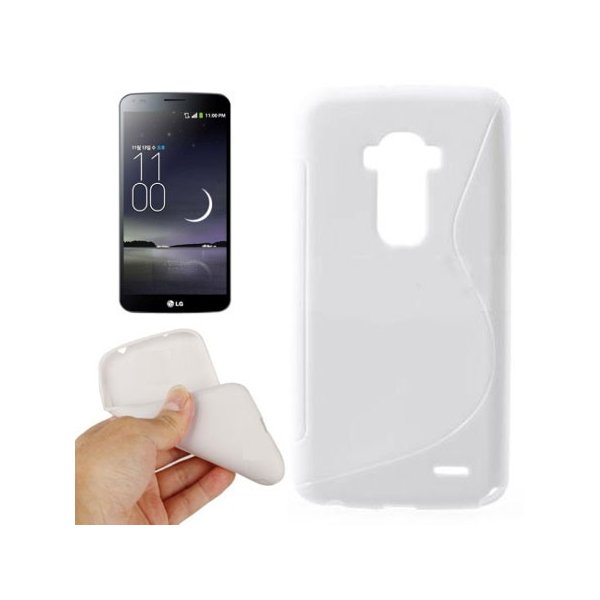 CUSTODIA GEL TPU SILICONE DOUBLE per LG G FLEX, D955 COLORE BIANCO