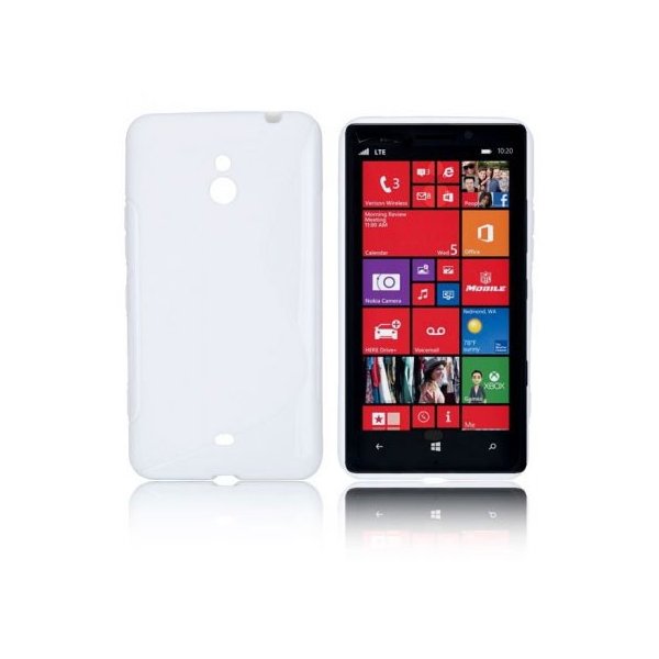 CUSTODIA GEL TPU SILICONE DOUBLE per NOKIA LUMIA 1320 COLORE BIANCO