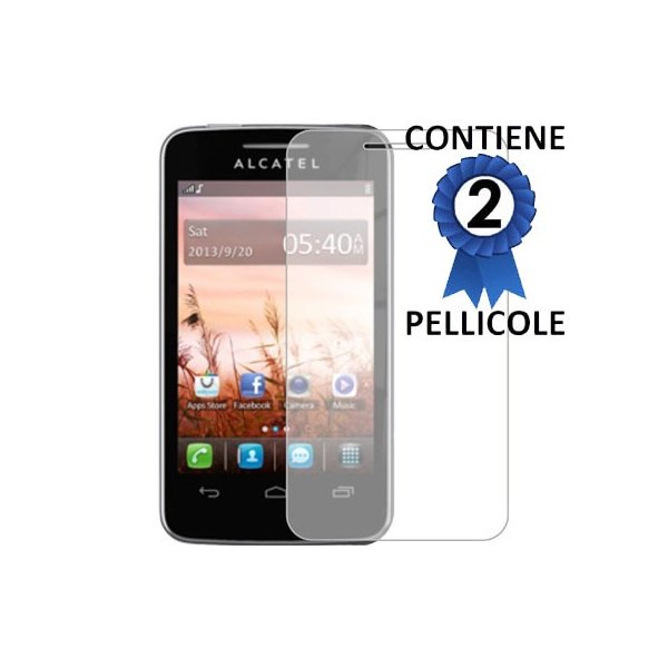 PELLICOLA PROTEGGI DISPLAY per ALCATEL ONE TOUCH 3040 TRIBE CONFEZIONE 2 PEZZI