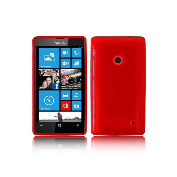 CUSTODIA GEL TPU SILICONE LUCIDA per NOKIA LUMIA 520, LUMIA 525 COLORE ROSSO