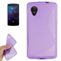 CUSTODIA per LG NEXUS 5 (D820) IN GEL TPU SILICONE DOUBLE COLORE VIOLA