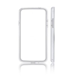 CUSTODIA BUMPER GEL TPU SILICONE SEMI-RIGIDO per LG OPTIMUS L7 II DUAL, P715 COLORE BIANCO-TRASPARENTE-BIANCO