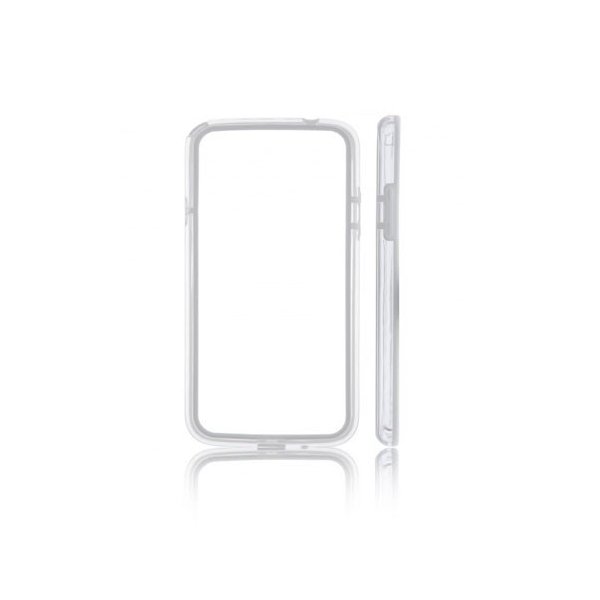 CUSTODIA BUMPER GEL TPU SILICONE SEMI-RIGIDO per LG OPTIMUS L7 II DUAL, P715 COLORE BIANCO-TRASPARENTE-BIANCO