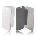 CUSTODIA FLIP ORIZZONTALE PELLE per SAMSUNG S6310 GALAXY YOUNG, S6312 COLORE BIANCO CON PARTE POSTERIORE RIGIDA TRASPARENTE