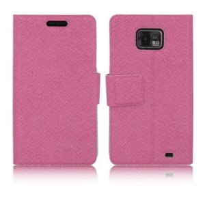 CUSTODIA FLIP ORIZZONTALE SLIM per SAMSUNG I9100 Galaxy S2, I9105 Galaxy S2 Plus CON STAND E CHIUSURA MAGNETICA COLORE FUCSIA