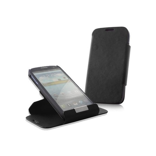 CUSTODIA FLIP ORIZZONTALE GIREVOLE per SAMSUNG I9100 GALAXY S2, I9105 CON STAND COLORE NERO FANTASIA SWING GOMMATA