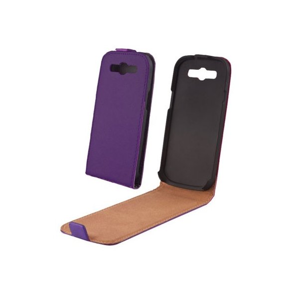 CUSTODIA FLIP VERTICALE SLIM PELLE per SAMSUNG S6810 GALAXY FAME, S6812 GALAXY FAME DUOS COLORE VIOLA