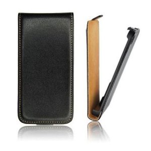 CUSTODIA FLIP VERTICALE SLIM PELLE per SONY XPERIA ZR, M36H, C5502, C5503, LTE, HSPA+ COLORE NERO