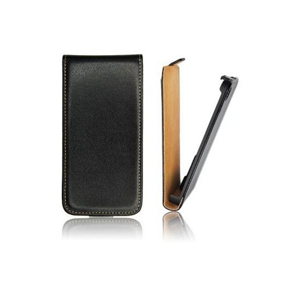 CUSTODIA FLIP VERTICALE SLIM PELLE per SONY XPERIA ZR, M36H, C5502, C5503, LTE, HSPA+ COLORE NERO