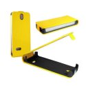 CUSTODIA FLIP SLIM VERTICALE PELLE per NOKIA 515 COLORE GIALLO