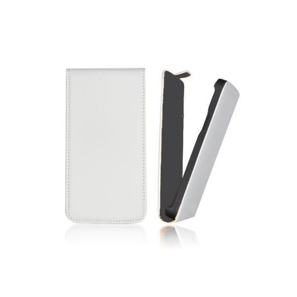 CUSTODIA FLIP VERTICALE SLIM PELLE per NOKIA LUMIA 620 COLORE BIANCO