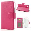 CUSTODIA FLIP ORIZZONTALE PELLE RUVIDA per BLACKBERRY Z30 CON STAND E TASCHE PORTA CARTE COLORE ROSA