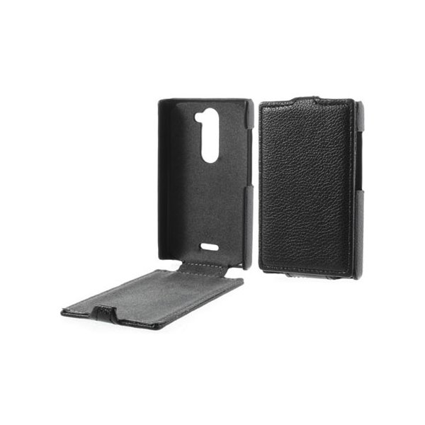 CUSTODIA FLIP VERTICALE ULTRA SLIM PELLE per NOKIA ASHA 502 COLORE NERO