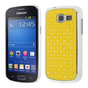 CUSTODIA BACK RIGIDA CON BRILLANTINI per SAMSUNG S7390 GALAXY FRESH, S7390 GALAXY TREND LITE COLORE GIALLO