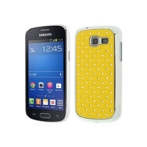 CUSTODIA BACK RIGIDA CON BRILLANTINI per SAMSUNG S7390 GALAXY FRESH, S7390 GALAXY TREND LITE COLORE GIALLO