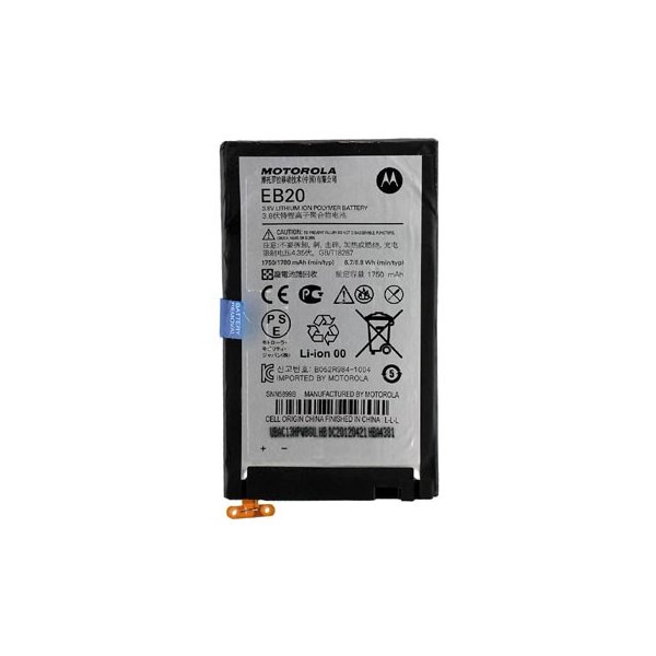 BATTERIA ORIGINALE MOTOROLA EB20 per RAZR XT910, DROID RAZR XT912 1780 mAh LI-ION BULK SEGUE COMPATIBILITA'..