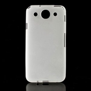 CUSTODIA GEL TPU SILICONE per LG E985 OPTIMUS G PRO, F240, L-04E COLORE BIANCO-TRASPARENTE