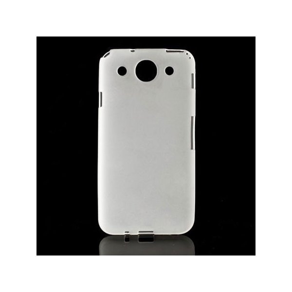 CUSTODIA GEL TPU SILICONE per LG E985 OPTIMUS G PRO, F240, L-04E COLORE BIANCO-TRASPARENTE