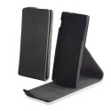 CUSTODIA FLIP VERTICALE SLIM PELLE RUVIDA per SAMSUNG I8260 GALAXY CORE, I8262 GALAXY CORE DUOS CON STAND COLORE NERO