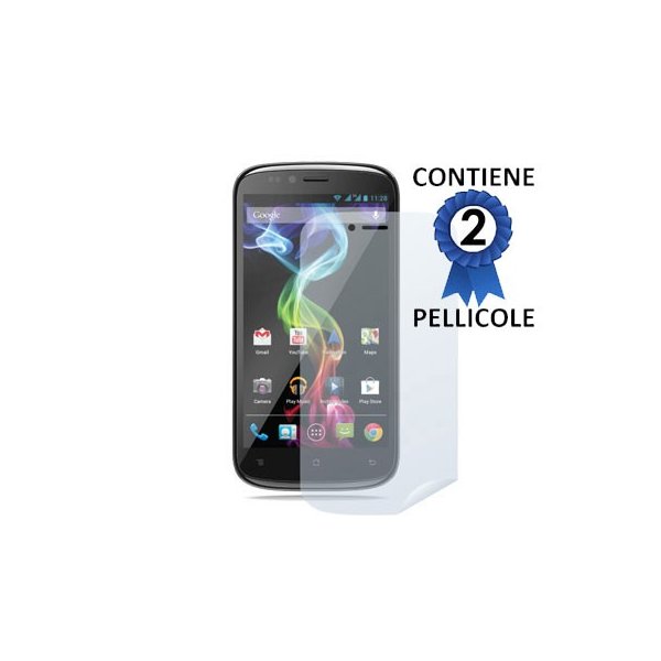 PELLICOLA PROTEGGI DISPLAY per ARCHOS 50 PLATINUM 5" POLLICI CONFEZIONE 2 PEZZI