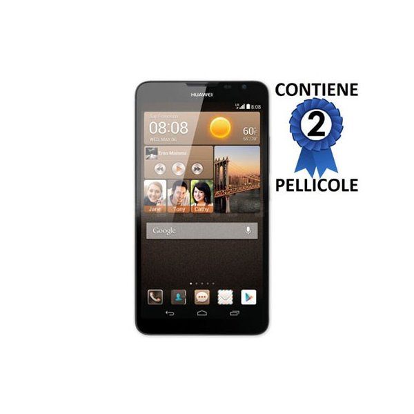 PELLICOLA PROTEGGI DISPLAY per HUAWEI ASCEND MATE 2 CONFEZIONE 2 PEZZI