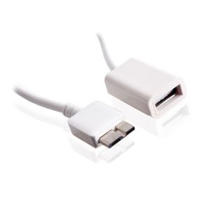 ADATTATORE DA USB FEMMINA A MICRO USB 3.0  per SAMSUNG N9000 GALAXY NOTE 3, G900 GALAXY S5 COLORE BIANCO