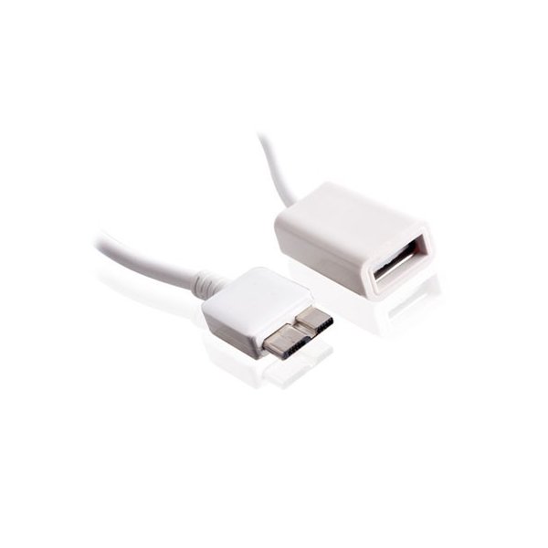 ADATTATORE DA USB FEMMINA A MICRO USB 3.0  per SAMSUNG N9000 GALAXY NOTE 3, G900 GALAXY S5 COLORE BIANCO