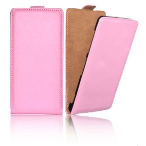 CUSTODIA FLIP SLIM VERTICALE PELLE per SAMSUNG G3500 GALAXY CORE PLUS, G3502 GALAXY TREND 3 COLORE ROSA