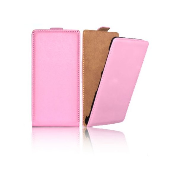 CUSTODIA FLIP SLIM VERTICALE PELLE per SAMSUNG G3500 GALAXY CORE PLUS, G3502 GALAXY TREND 3 COLORE ROSA