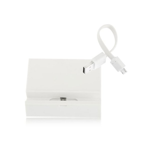 BASETTA DOCKING UNIVERSALE PER SMARTPHONE E TABLET CON ATTACCO MICRO USB COLORE BIANCO